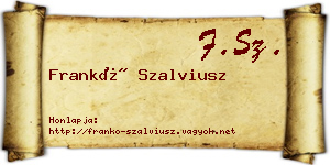 Frankó Szalviusz névjegykártya